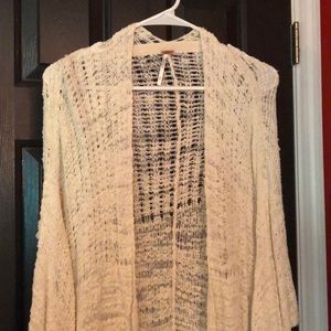 4/$20 Free People white/cream long fringe shawl